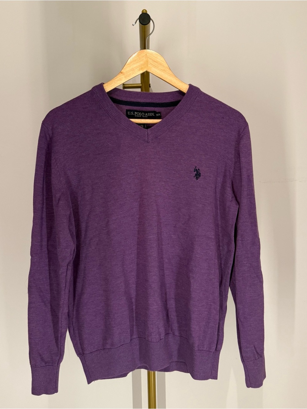 U.S. Polo Assn. Men’s Crewneck Sweater in Purple Size M